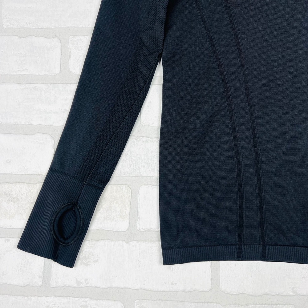 Ivivva Lululemon Swiftly Tech Long Sleeve Shirt Black Thumbholes Youth 12 - Picture 4 of 12